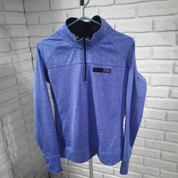 Pink Victoria's Secret Ladies Size Large Purple 1/4 Zip Fleece Lined Pullover - Picture 1 of 9